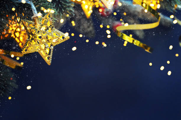 istock Christmas background, Christmas tree brunch with christmas ornament 1011944186