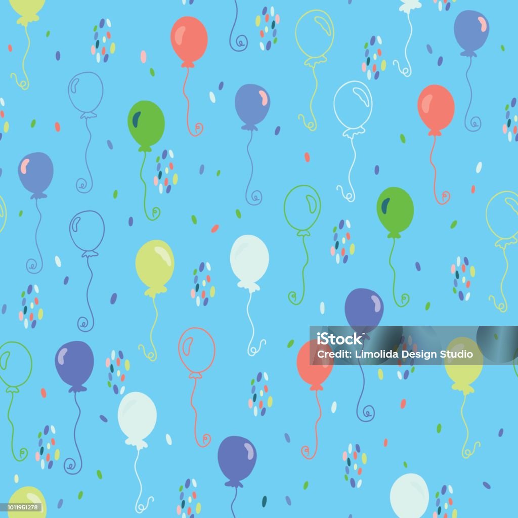 Balloon Party Vector Pattern Bright Party Balloons Vector Pattern Stock Illustration - Download ...
