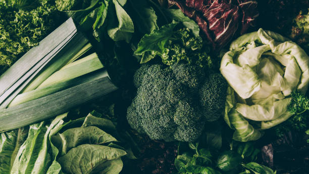 istock top view of broccoli, leek, cabbage and different vegetables on table 1011951320
