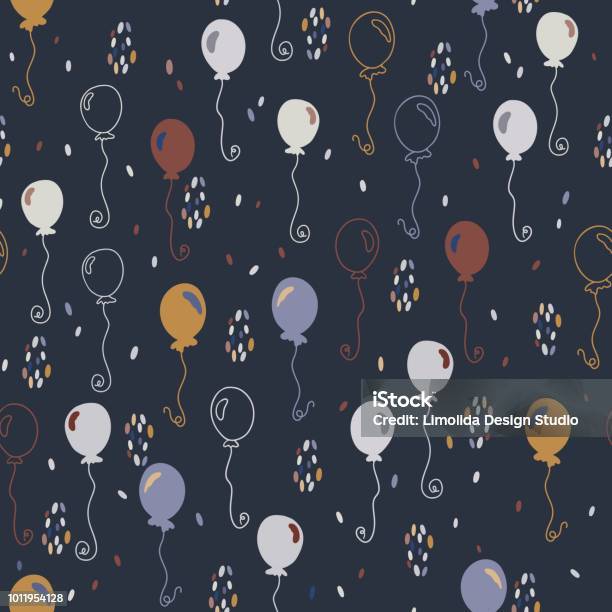 Balloon Party Vector Pattern Elegant Party Balloons Vector Pattern Stock Illustration - Download ...