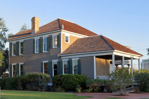 Texas, United States - September 19, 2006: Old mansion in a residential area of the city of San Antonio