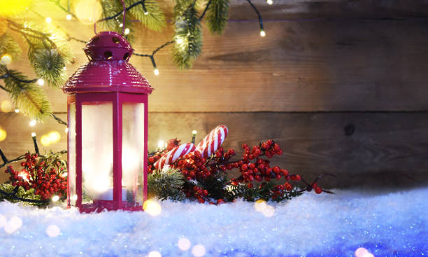 istock Christmas lantern with decoration and lighting 1011979210