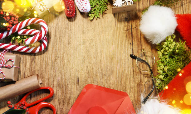 istock Christmas wooden background 1011981976