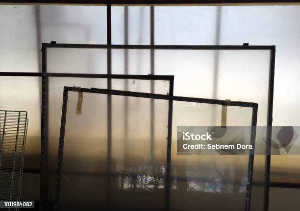 Empty Glass Frame Empty Frames With Plexiglases Stock Photo - Download Image Now ...
