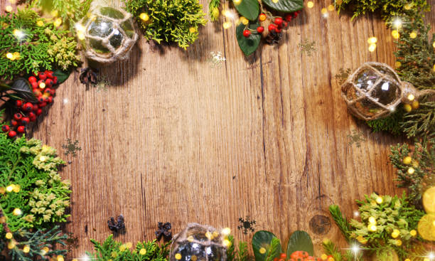 istock Christmas wooden background 1011987396