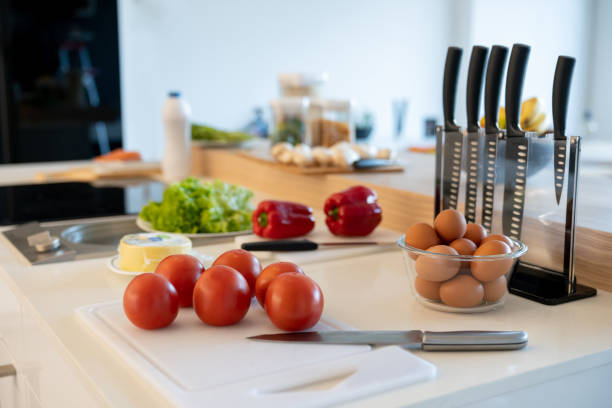 istock Kitchen counter with food at home 1012002936
