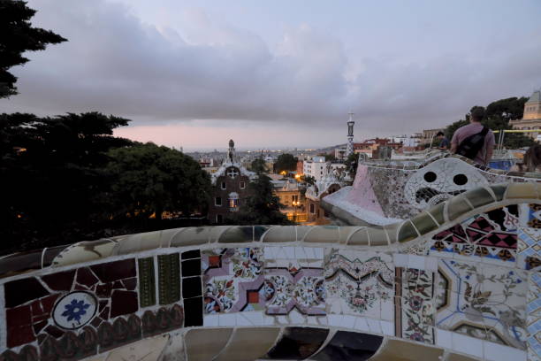 istock Barcelona, Spain. Parc Guell by Antonio Gaudi at Sunrise 1012003506