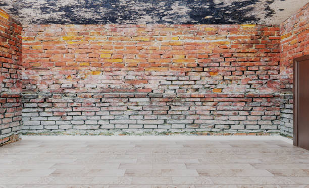 istock Brick wall Blank room.  Mockup. Modern office Cabinet.  3D rendering. 1012022480