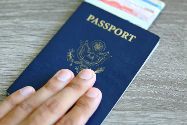 istock Hand with passport and bank notes 1012024618