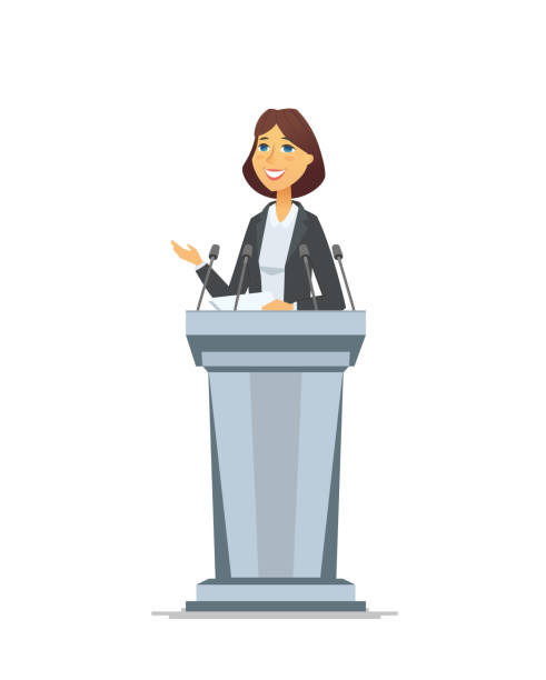 istock Female politician - cartoon people character isolated illustration 1012035480