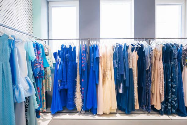 Collection Of Trendy Womens Garments On Rack Indoors Closeup And Space For  Text Clothing Rental Service Stock Photo - Download Image Now - iStock
