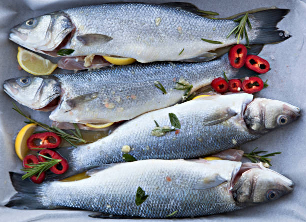 istock Four sea bass ready to cook 1012079840