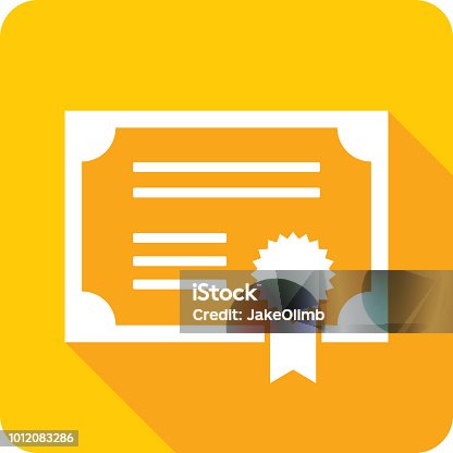 istock Certificate Icon Silhouette 1012083286