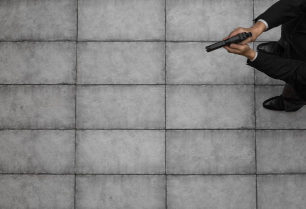Biathlete in aiming