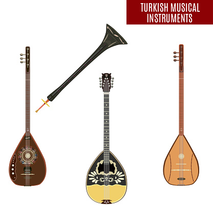 Traditional Turkey Instruments Traditional Turkish Musical Instruments Vector Set Stock Illustration ...