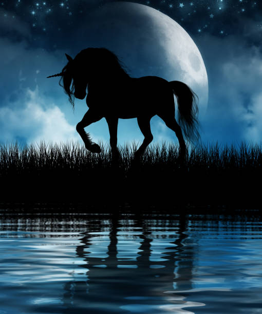 istock Magical Unicorn Silhouetted against the Moon 1012091184
