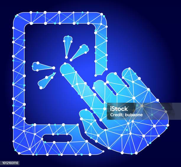Touch Screen Smart Phone Blue Triangle Node Vector Pattern Stock ...