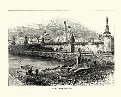 Vintage engraving of The Kremlin, Moscow, 19th Century