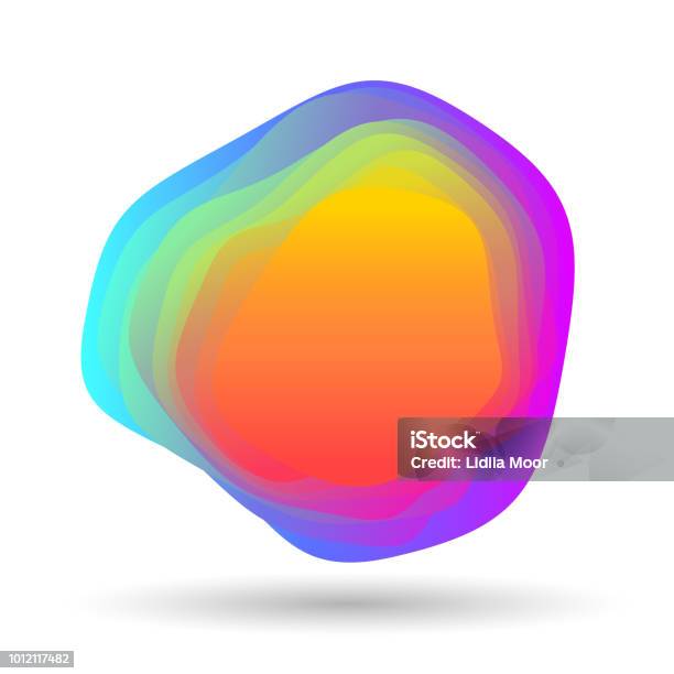 Bright Iridescent Empty Frame Banner Stock Illustration - Download Image Now - Circle, Abstract, Logo