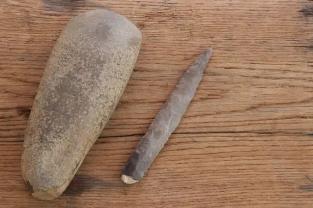 stone age tool, ax head and arrowhead