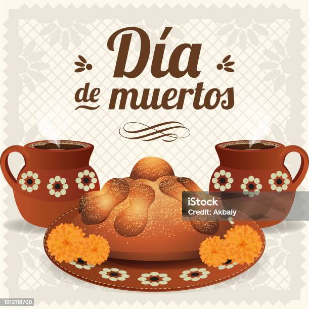 Día De Muertos Altar Composition Copy Space Stock Illustration - Download Image Now