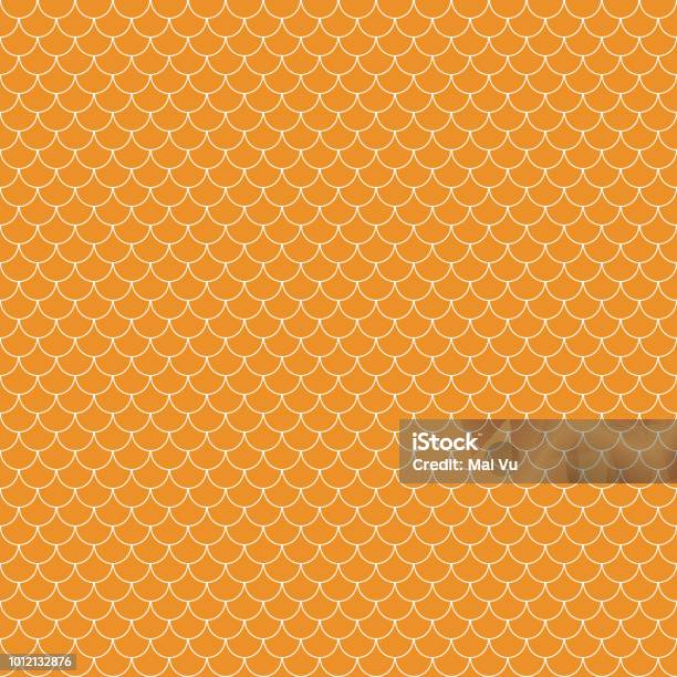 Fish Scales Seamless Pattern Stock Illustration - Download Image Now - Animal Scale, Pattern, Dragon