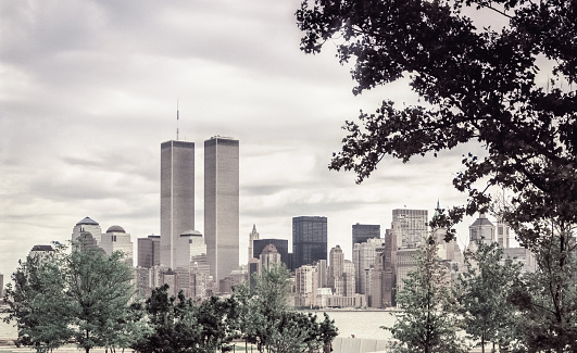 Manhattan syklines with World Trade Center in New York City,USA.