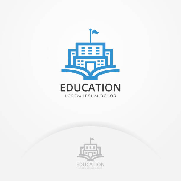 logo budynku edukacyjnego - campus stock illustrations