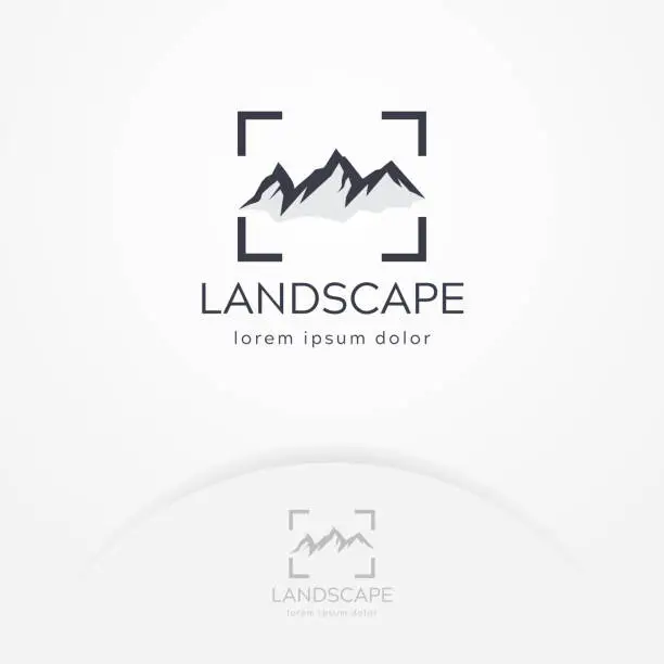 Vector illustration of Mountain photography logo