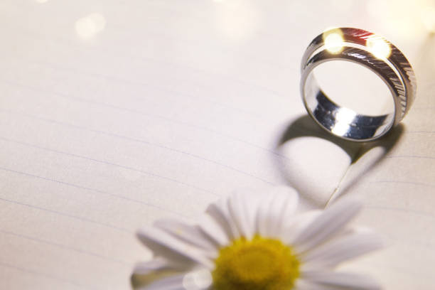 Wedding background with rings and heart shadow