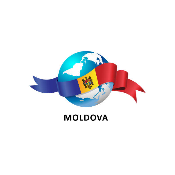 Vector Illustration of a world – world with the Moldova flag Vector Illustration of a world – world with the Moldova flag moldovan flag stock illustrations