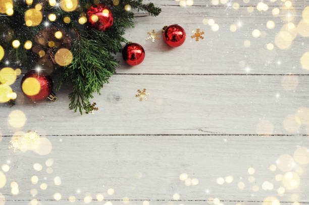 istock Christmas background on the white wooden desk 1012145424