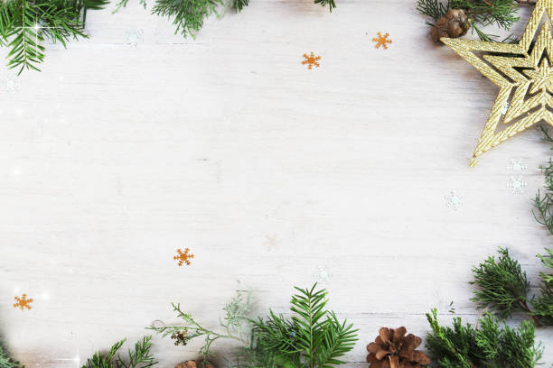istock Christmas background on the white wooden desk 1012151908