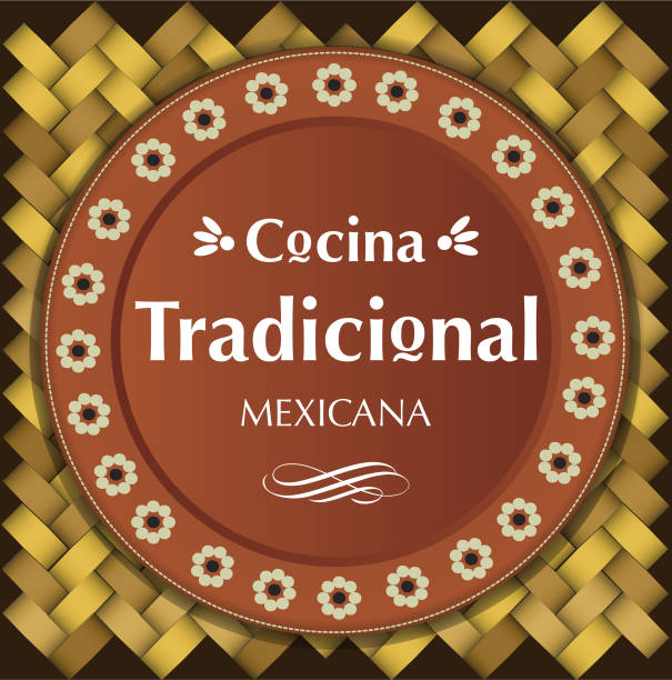 ilustraciones, imágenes clip art, dibujos animados e iconos de stock de cocina tradicional mexicana (comida tradicional mexicana en español) arcilla placa composición, espacio de copia - mexican culture backgrounds clay frame