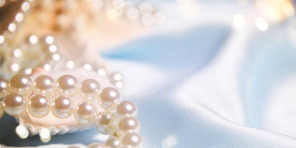 istock Wedding background with pearls and sea shell. Luxury wedding background 1012161368