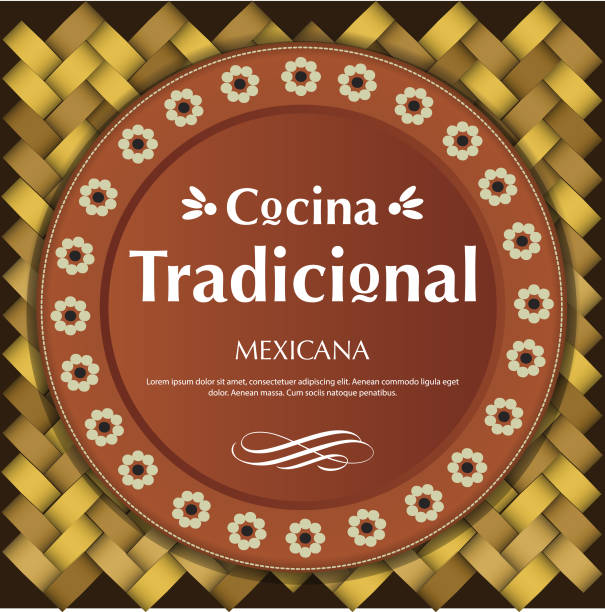 ilustraciones, imágenes clip art, dibujos animados e iconos de stock de cocina tradicional mexicana (comida tradicional mexicana en español) arcilla placa composición, espacio de copia - mexican culture backgrounds clay frame