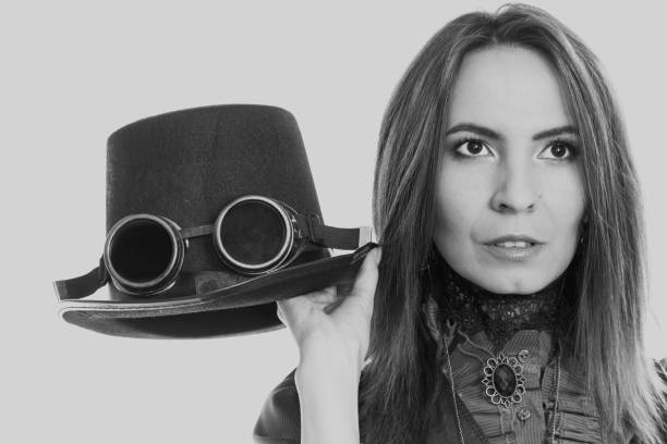 istock Steampunk girl with hat. 1012167040