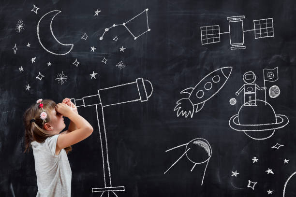 istock Schoolgirl looking through a telescope 1012195192