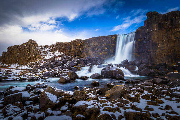istock Oxararfoss - May 03, 2018: The Oxararfoss waterfall, Iceland 1012200128