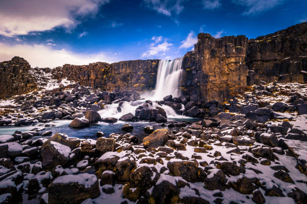 istock Oxararfoss - May 03, 2018: The Oxararfoss waterfall, Iceland 1012200136