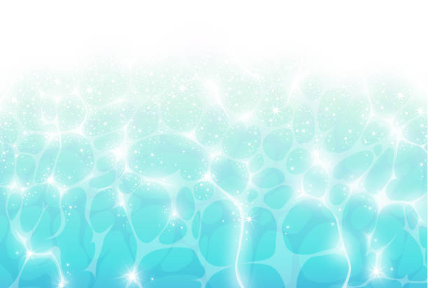 Blue ocean wave Background material glittering sea stock illustrations