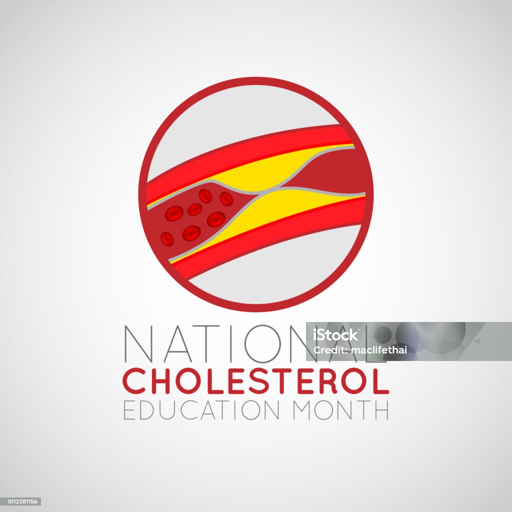 National Cholesterol Education Month vector logo icon illustration Cholesterol stock vector