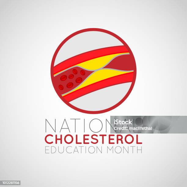 National Cholesterol Education Month Vector Logo Icon Illustration Stock Illustration - Download Image Now