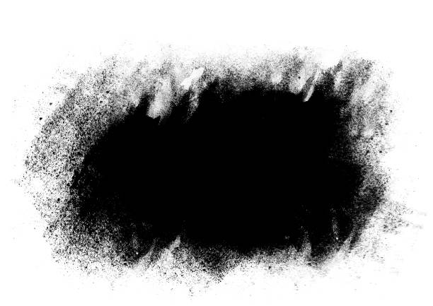 istock Black color graphic patches graphic brush strokes design effect element for background 1012281422