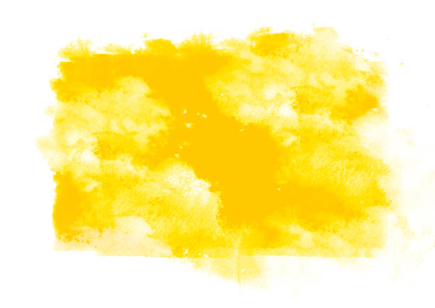 istock Yellow color graphic patches graphic brush strokes design effect element for background 1012281444