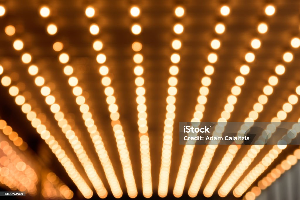 marquee lights Rows of illuminated globes under the marquee as often used at entrance to theatres and casinos Las Vegas Stock Photo