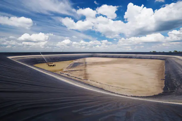 Photo of dry Lam Takong reservoir, Nakhon Ratchasima, Thailand