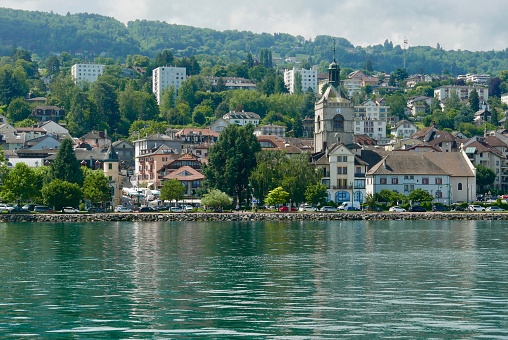 Lake Geneva shoreline at Evian-les-Bains