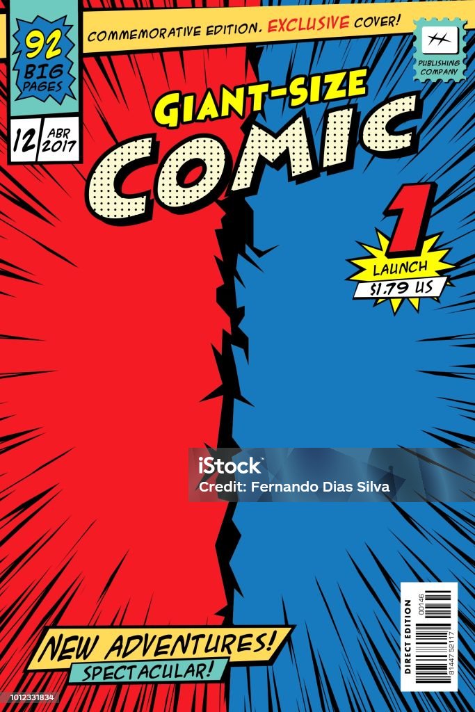 Comic book cover. Vector art with comic book concept. Comic Book stock vector
