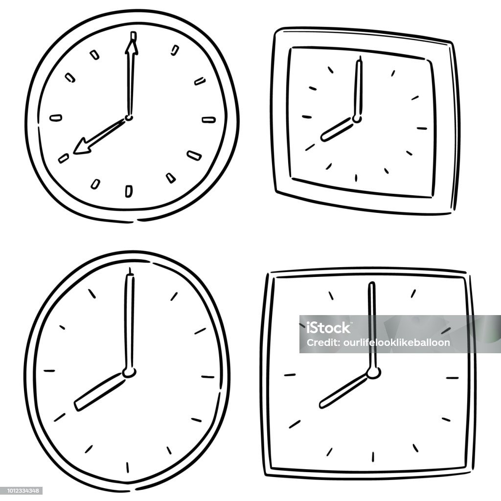 clock vector set of clock Clock stock vector